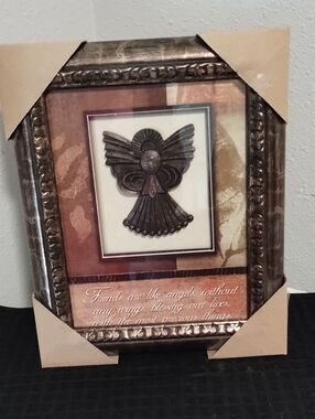 Source Unknown Bronze-Tone Angel Wall Frame with Brown Mat